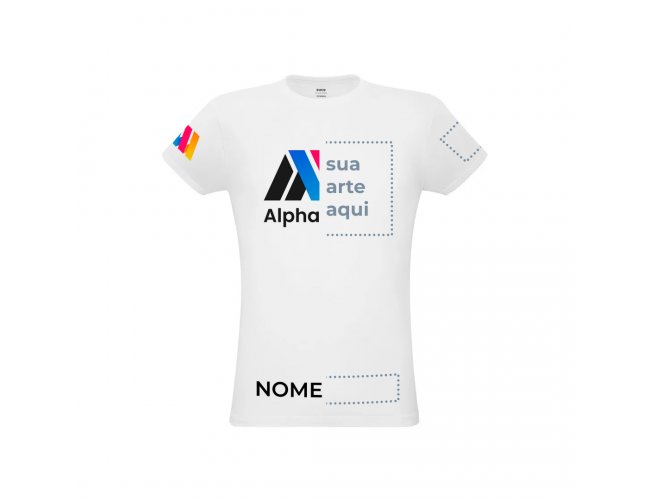 Camiseta Unissex Branca Algodo (170g/m) P, M, G, GG, XGG