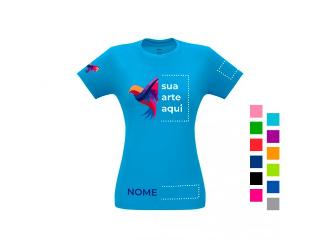 Camiseta Feminina Colorida Algodo (170g/m) P, M, G, GG