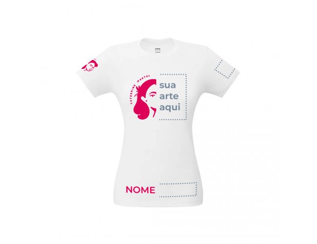 Camiseta Feminina Branca Algodo (170g/m) P, M, G, GG