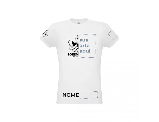 Camiseta Unissex Branca Algodo (165g/m) P, M, G, GG, XGG
