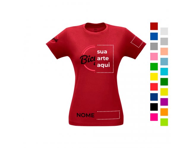 Camiseta Feminina Colorida Algodo (165g/m) P, M, G, GG