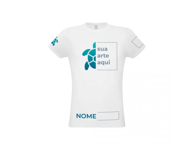 Camiseta Unissex Branca Algodo (135g/m) P, M, G, GG, XGG