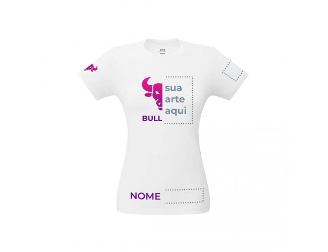 Camiseta Feminina Branca Algodo (135g/m) P, M, G, GG