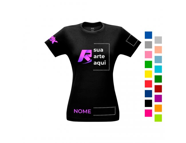 Camiseta Feminina Colorida Polister P, M, G, GG