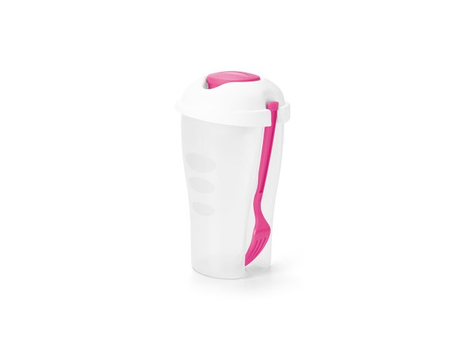Copo Para Salada Em PP Com Garfo E Molheira 850 mL