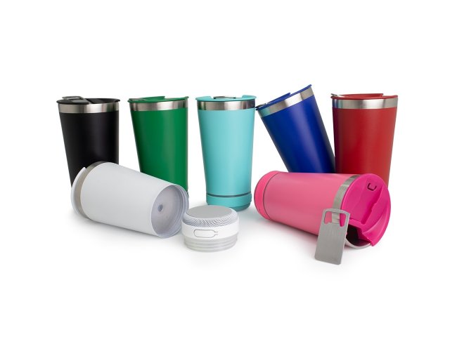 Copo Trmico 400ml Com Caixa De Som